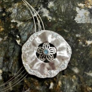 Touchstone Crystal Sand Dollar Pendant Necklace